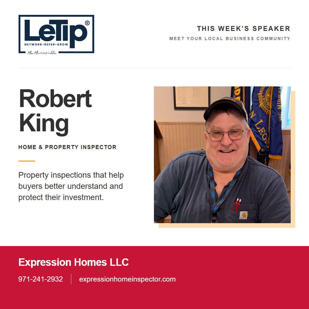 Speaker card for Robert King at Expression Homes LLC, with business contact information