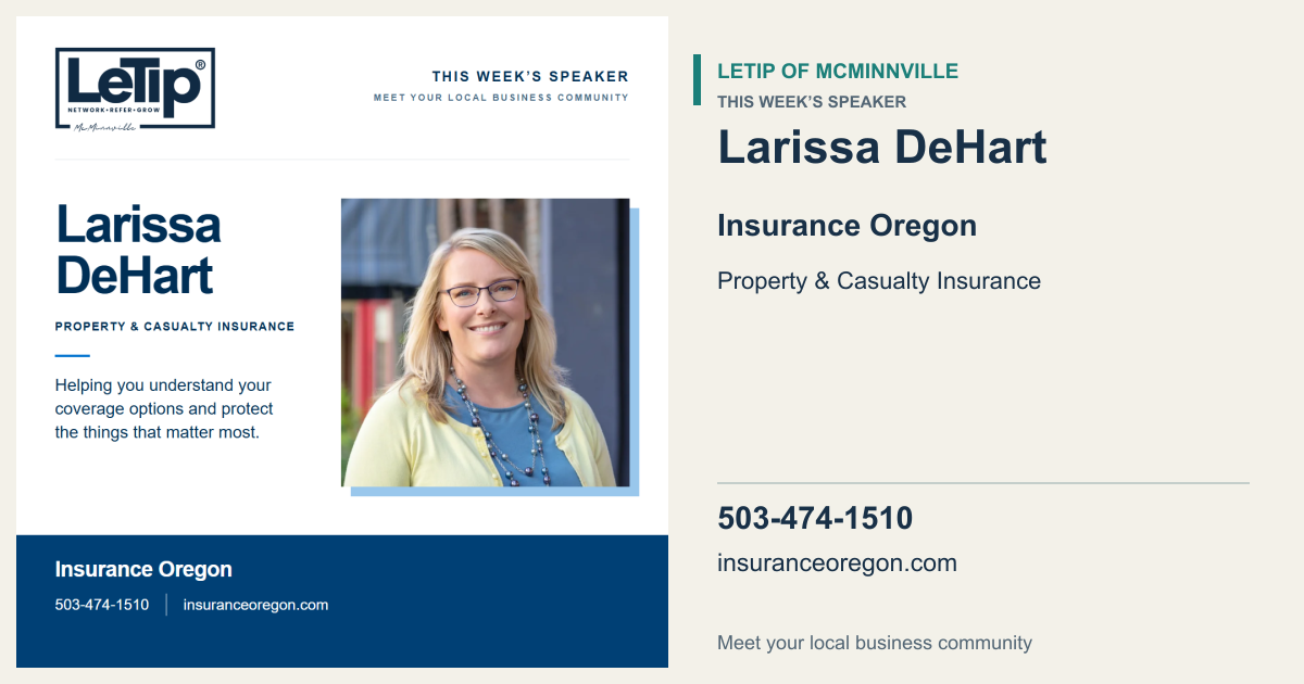 Wide Facebook link preview for Larissa DeHart