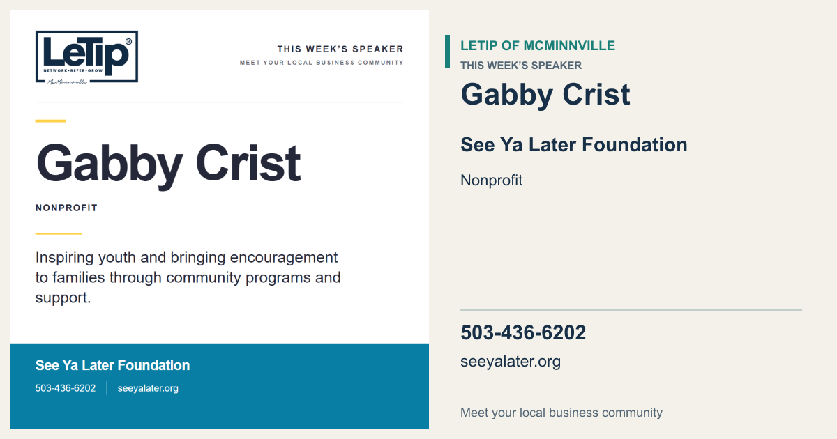 Wide Facebook link preview for Gabby Crist